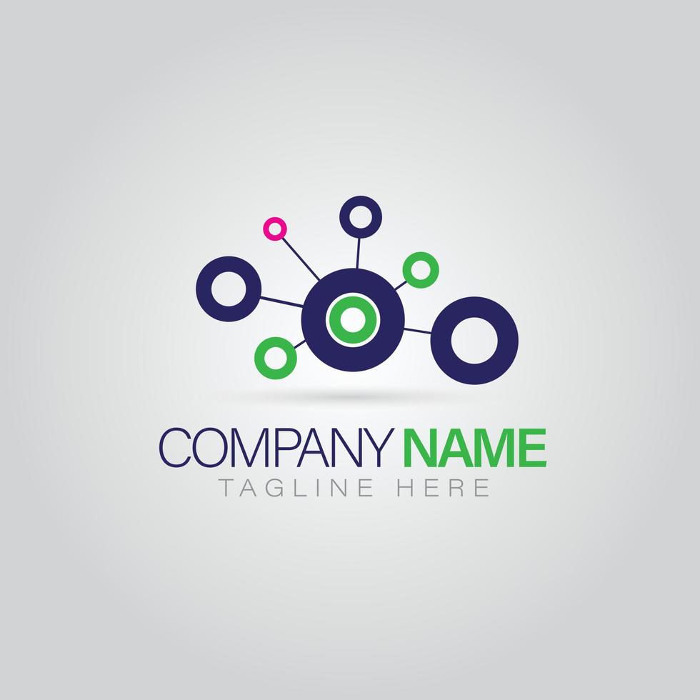 Technology, Global, Network, logo design concept vector