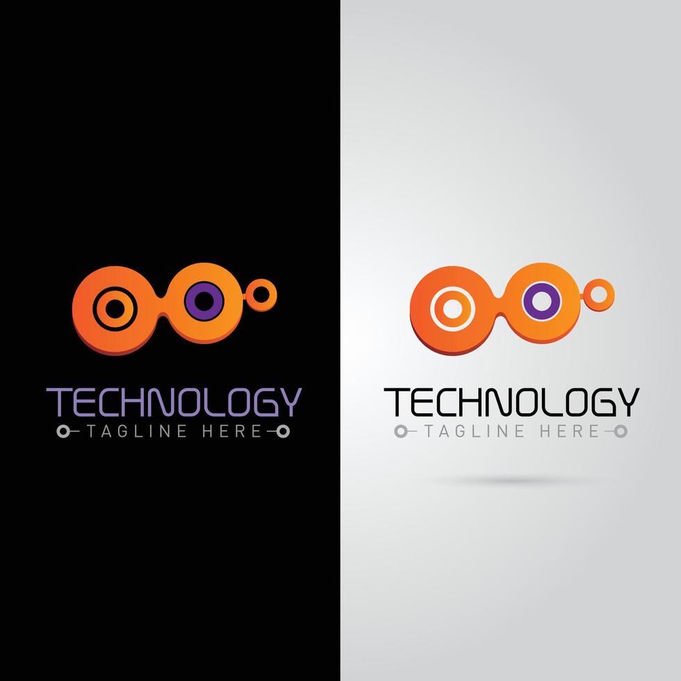 negocio y tecnología logotipos plano vector logo diseño modelo elemento