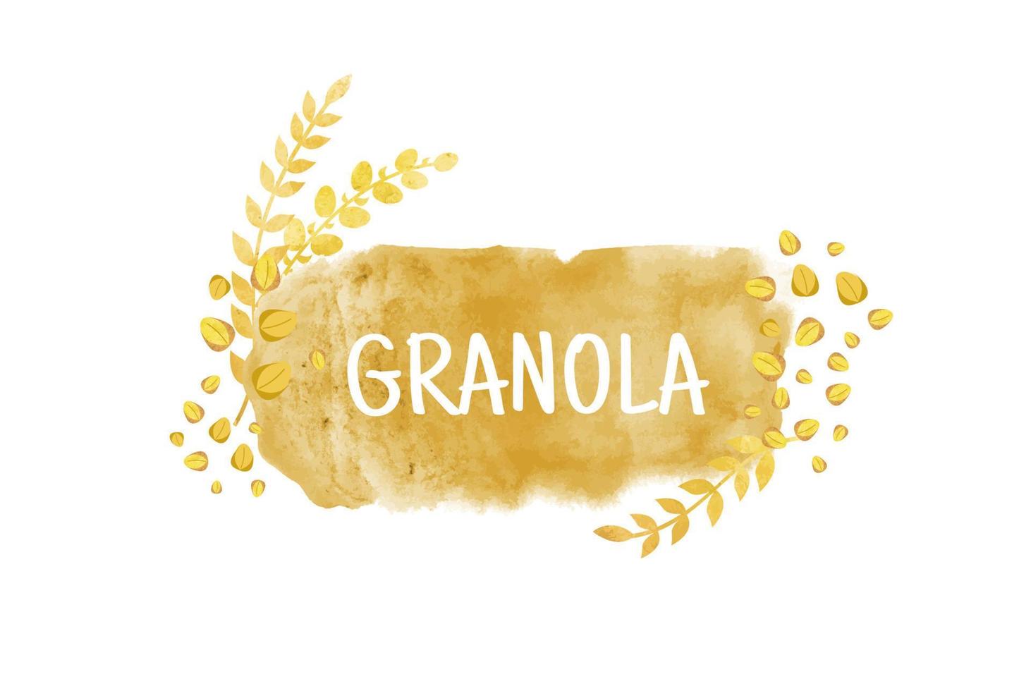 Granola watercolor logo design. vector illustration