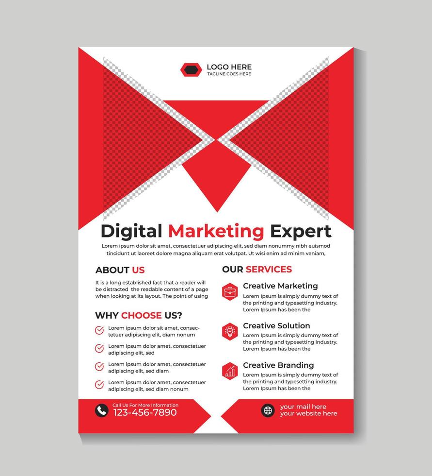 Corporate digital marketing flyer design template Free Vector