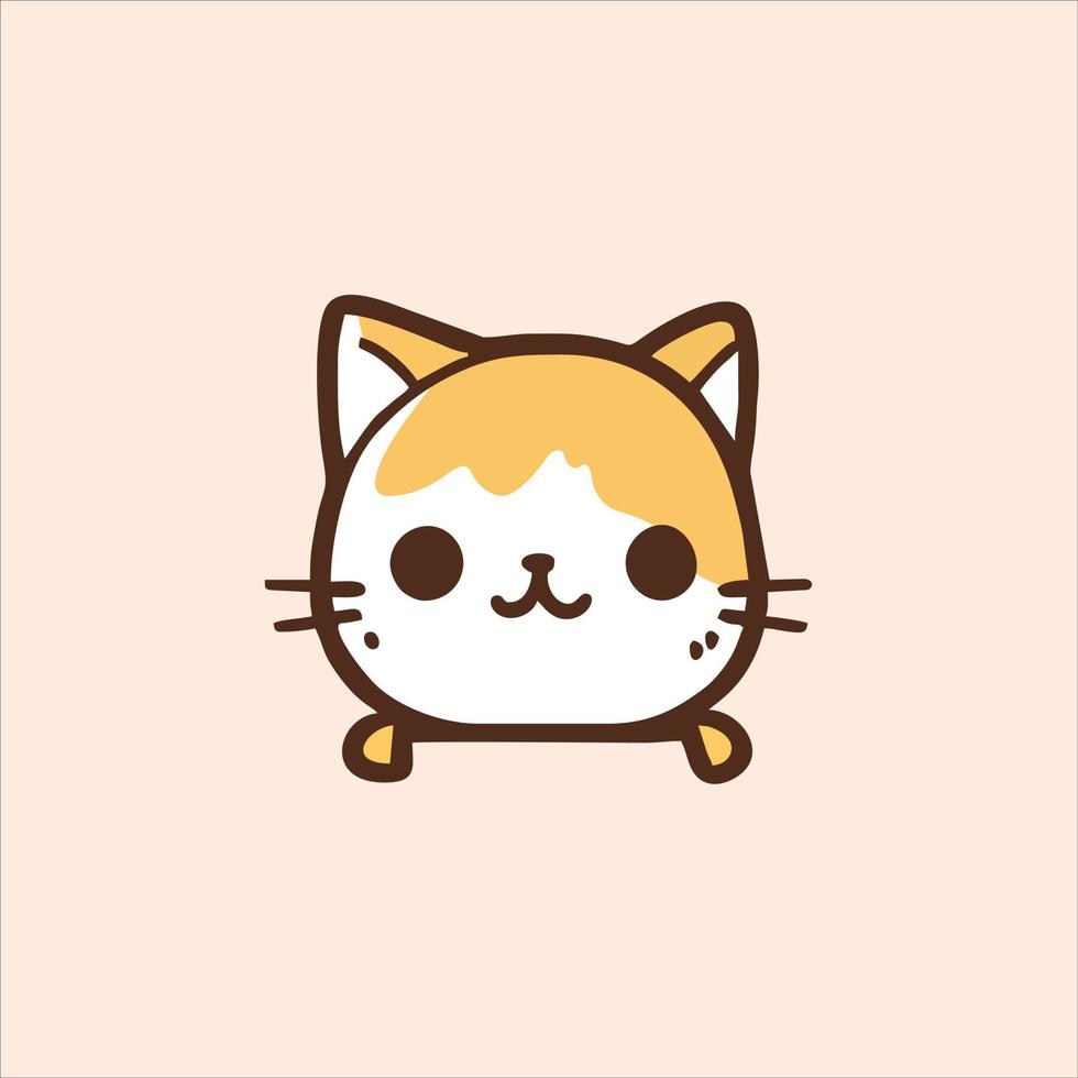 gatito linda cabeza vector