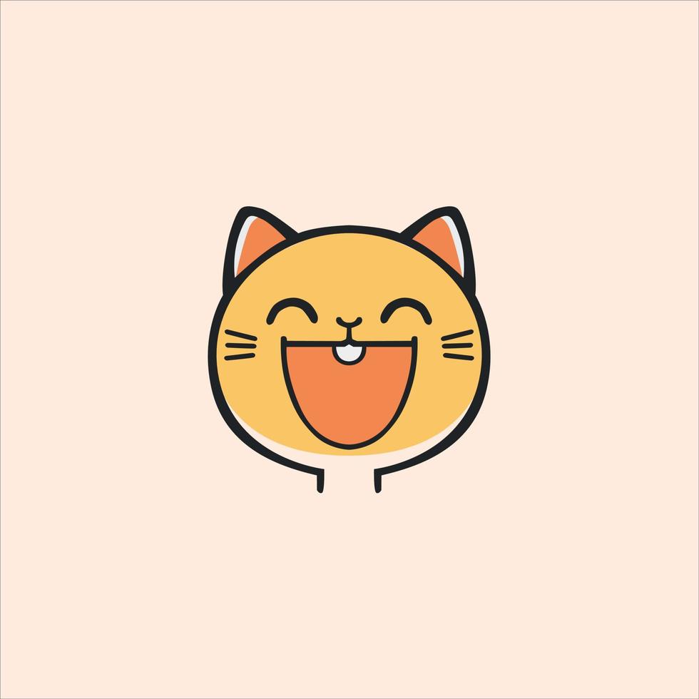 smile kitty cute head vector design