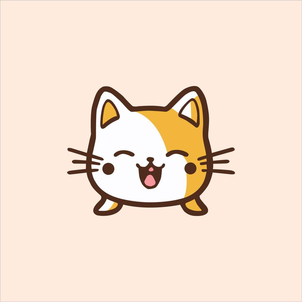 smile kitty cute head vector