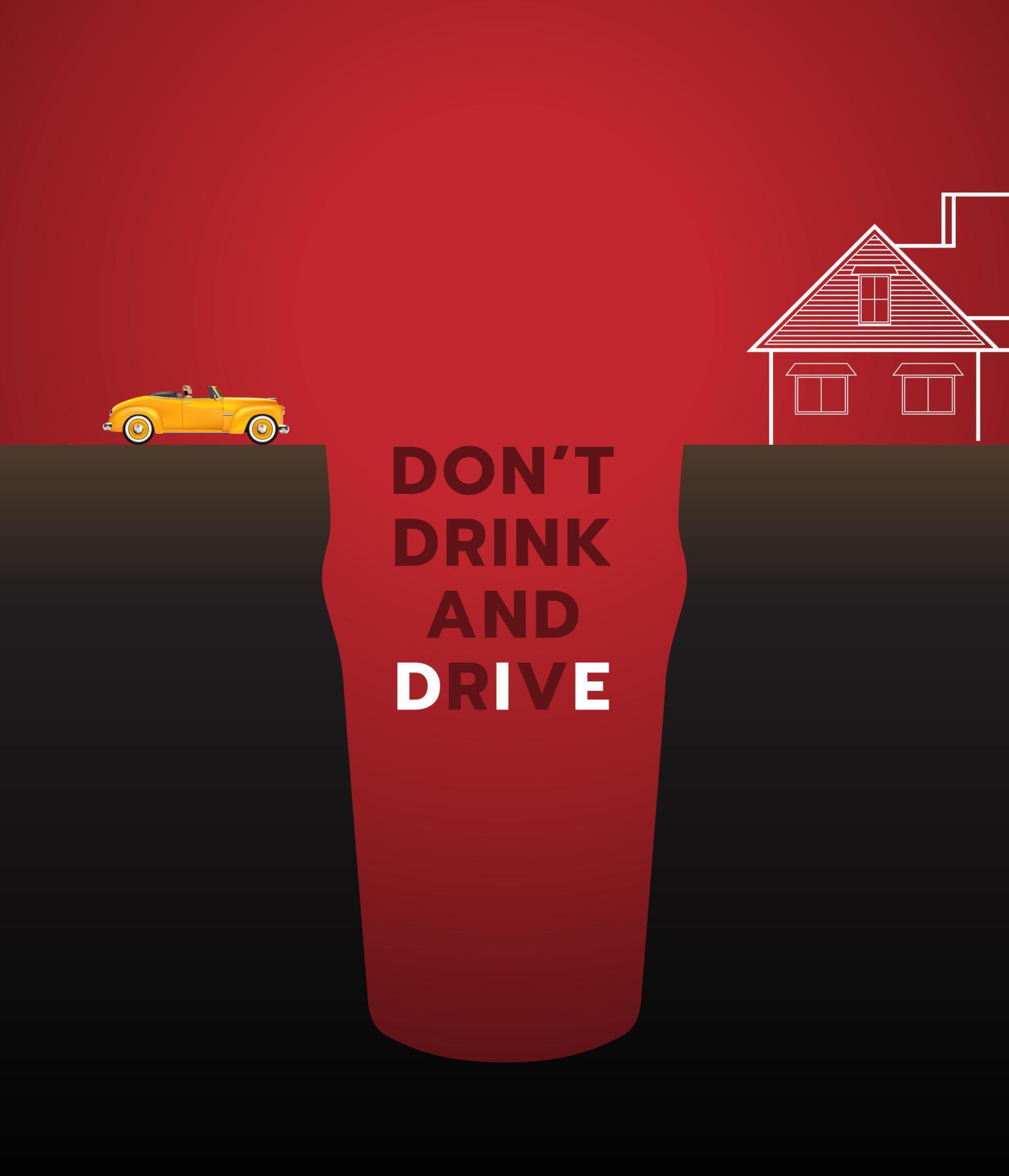 Don't drink and drive Concept. Drunk driving is not allowed. Drink and