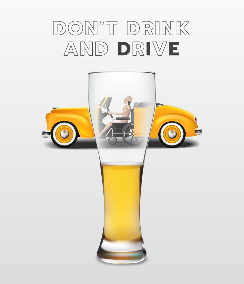 Don't drink and drive Concept. Drunk driving is not allowed. Drink and drive awareness. vector