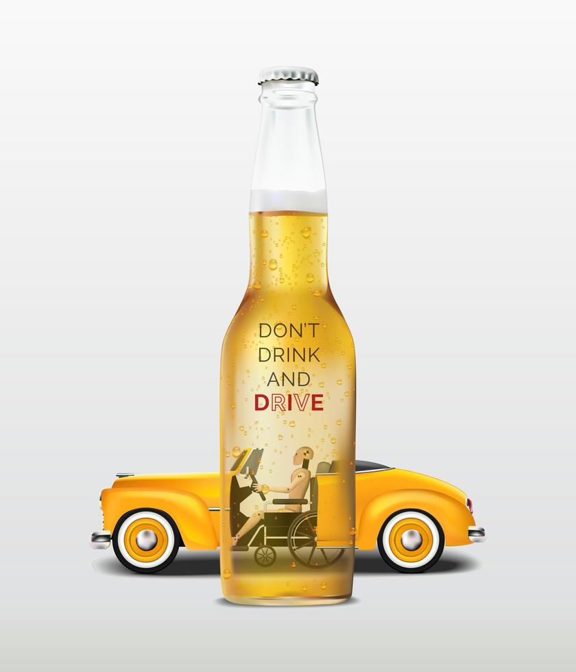 Don't drink and drive Concept. Drunk driving is not allowed. Drink and