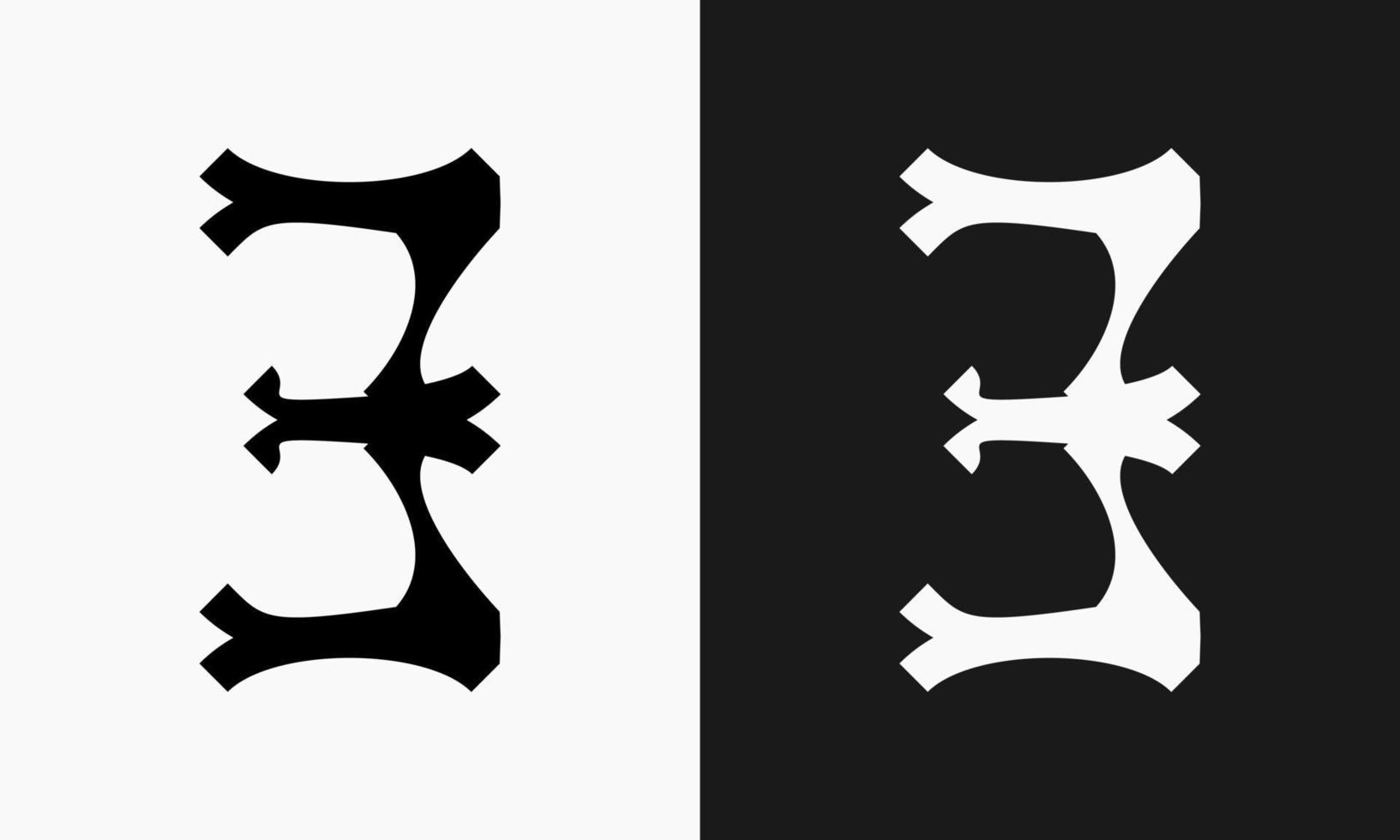 A design in the shape of a number three that has a classic impression and a gothic feel. suitable for use as a logo or marker vector