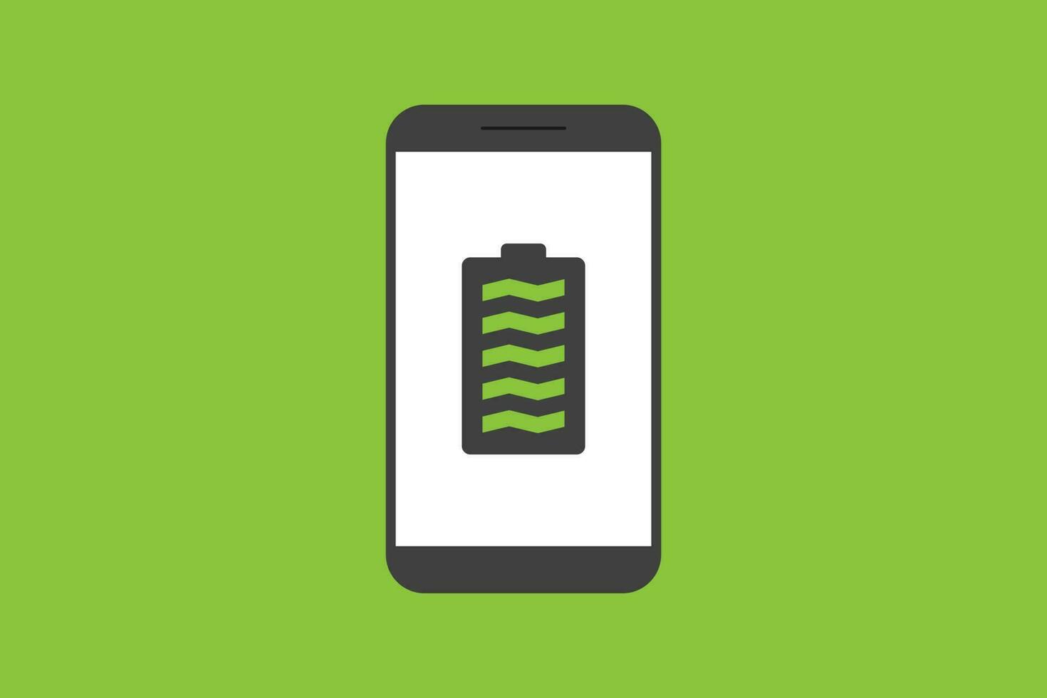 Smartphone battery notification vector icon sign symbol, smartphone and battery full