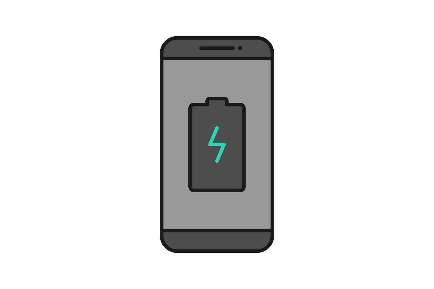 Smartphone battery notification vector icon sign symbol, smartphone and battery charge