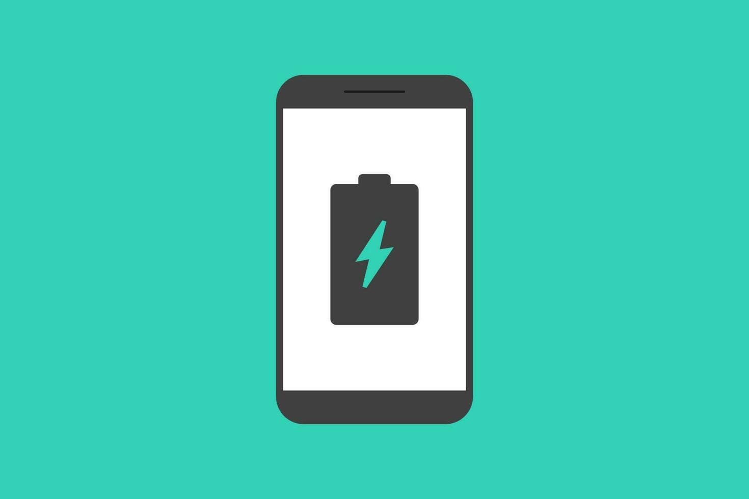 Smartphone battery notification vector icon sign symbol, smartphone and battery charge