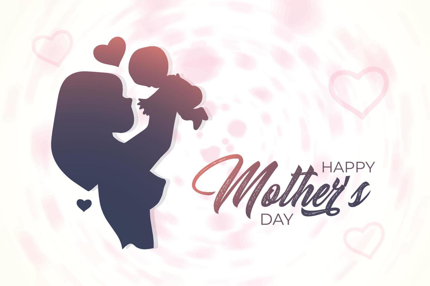 Mother and baby greeting illustration design for happy mothers day vector