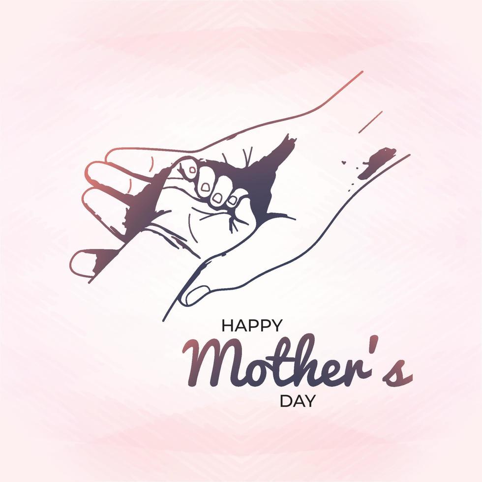 Happy mothers day silhouette mother holding child hand 21789594 Vector ...