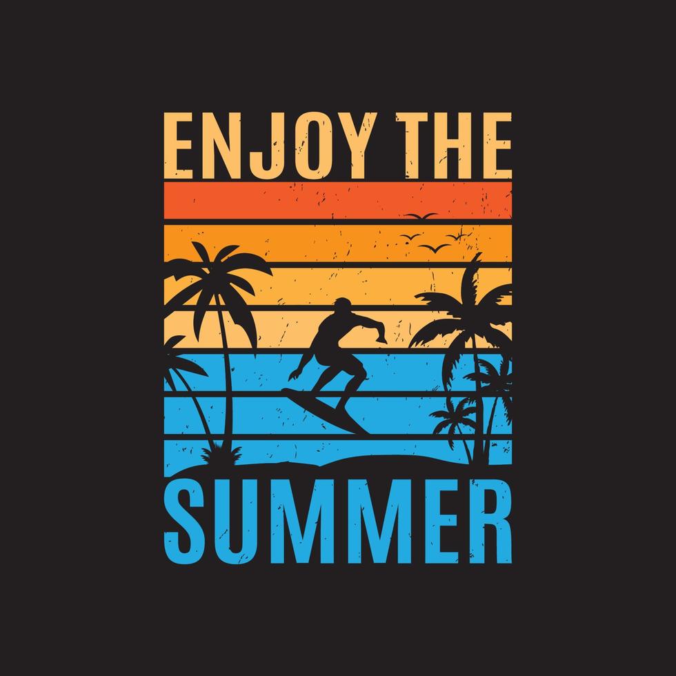 summer day surfing vector t shirt design