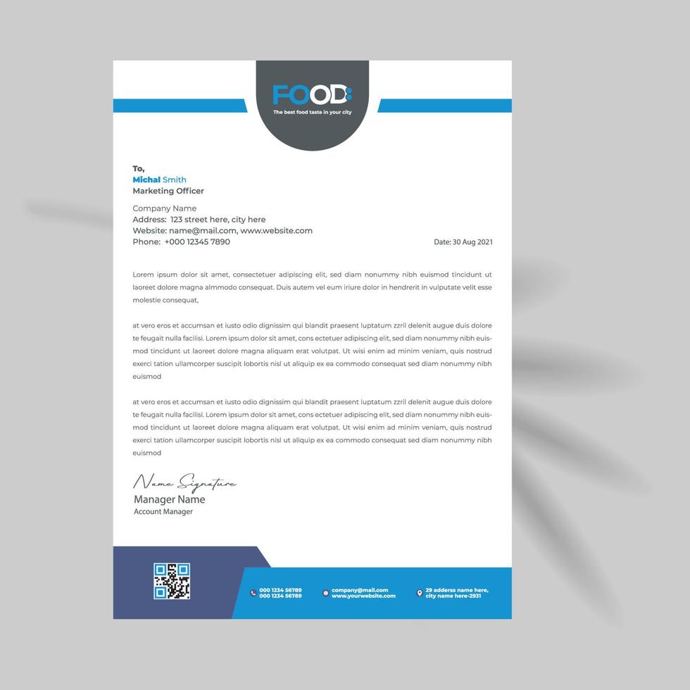 Professional Letterhead Template corporate modern letterhead design vector