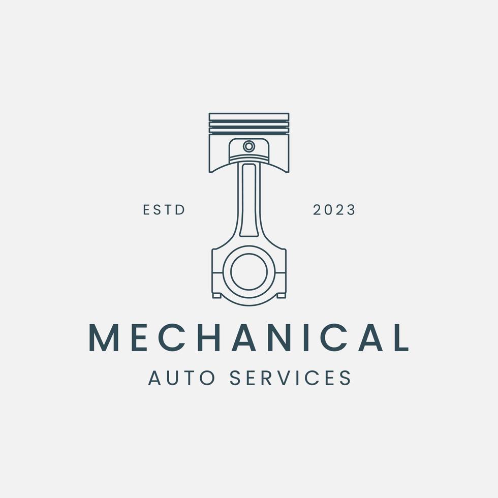 mechanic or piston logo line art vector template illustration design. automotive icon design