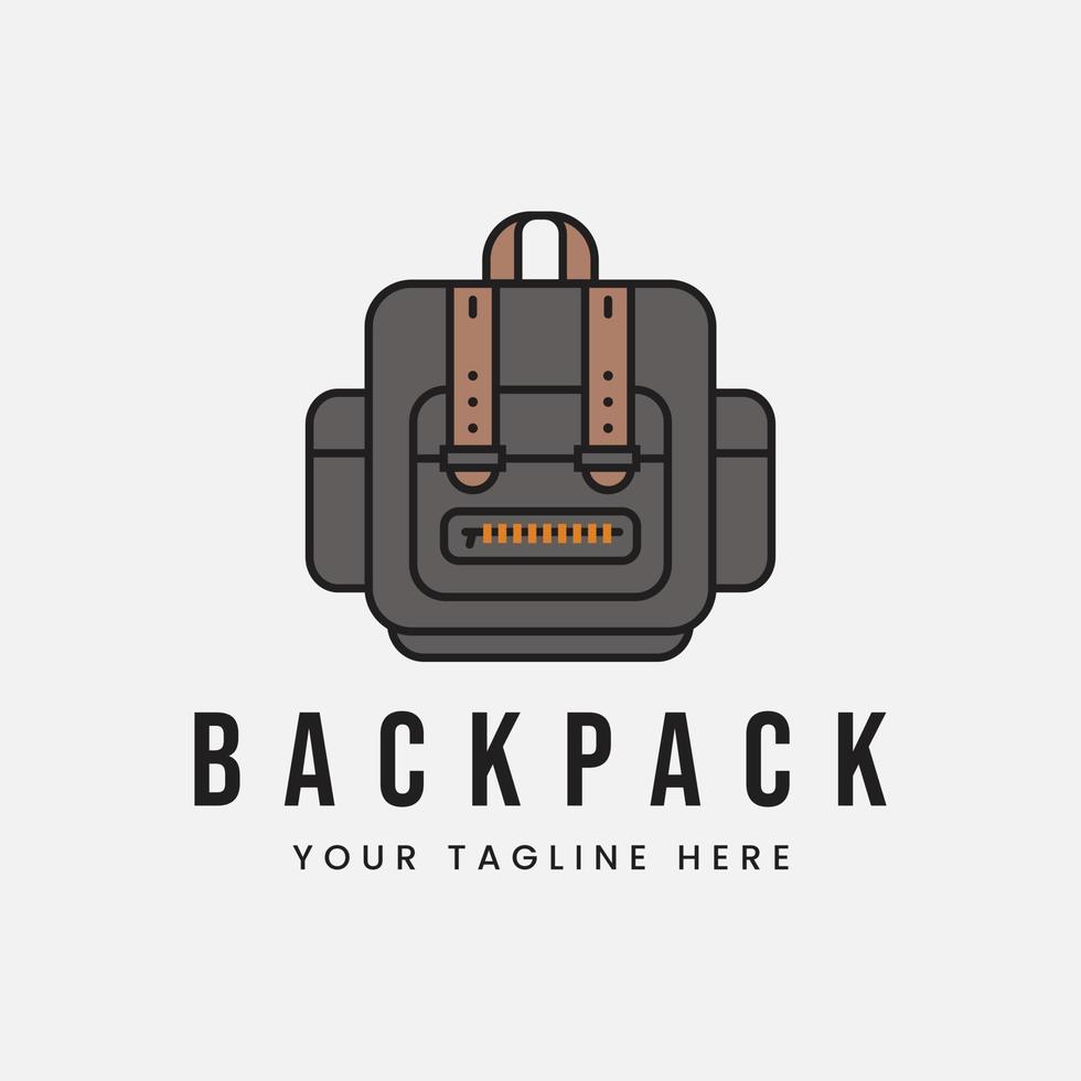 backpack cartoon color logo vector template illustration design