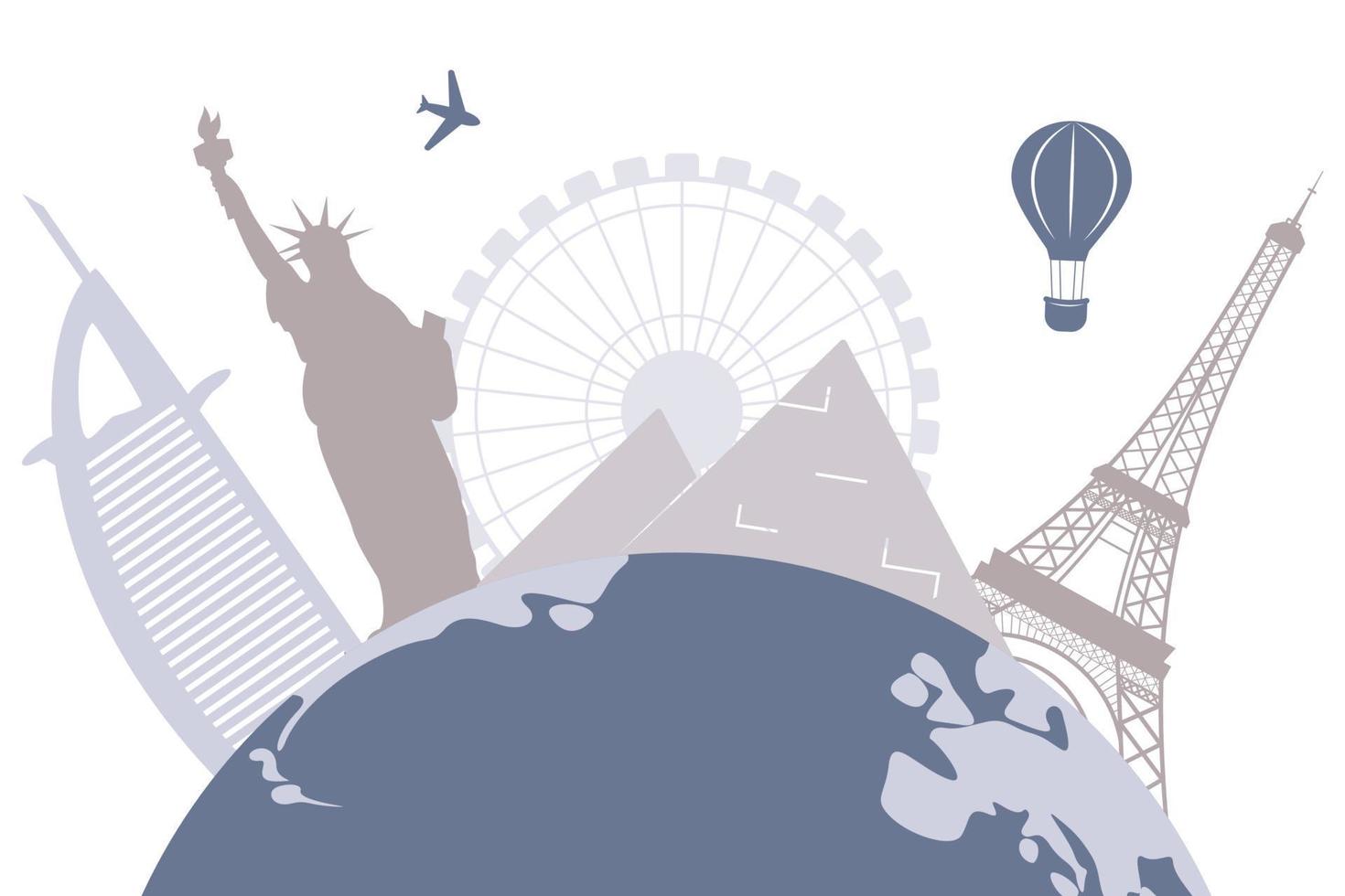 around the world vector