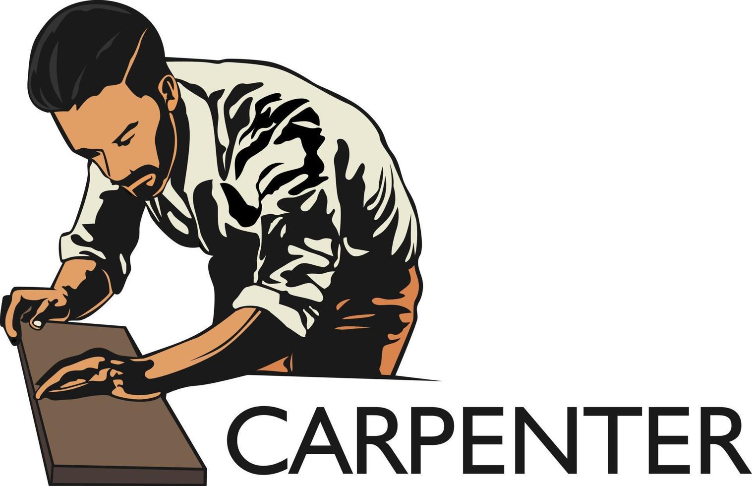 carpintero ilustración logo icono bosquejo diseño vector