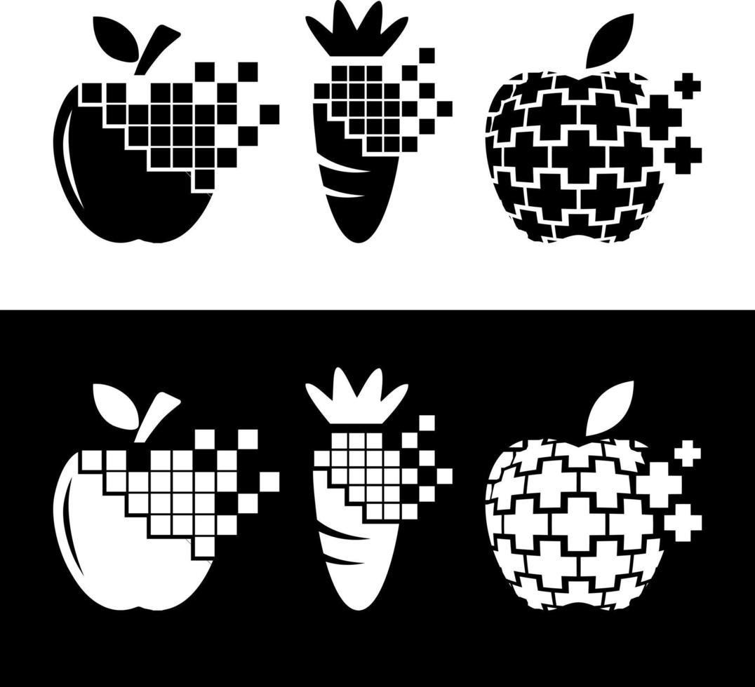 fruit tech logo design icon symbol vector