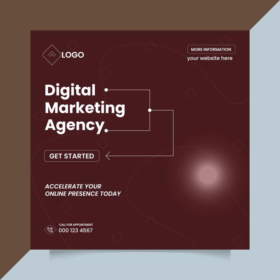 Digital Marketing Social Media Ad Post Design Template vector