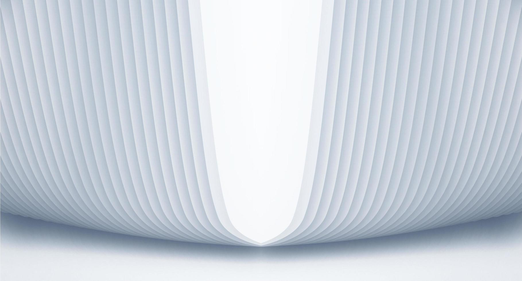 White curved building wall facade with ground space background 3D rendering photo
