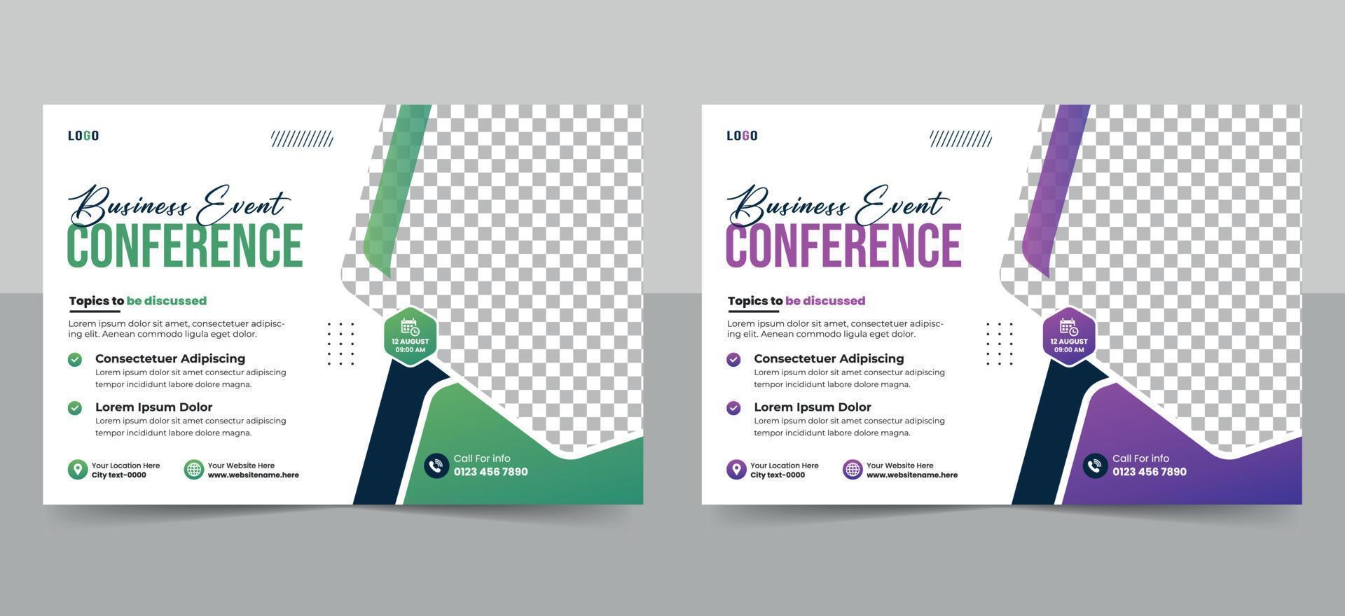 Abstract Business technology conference flyer and event invitation banner template design or corporate business workshop banner vector