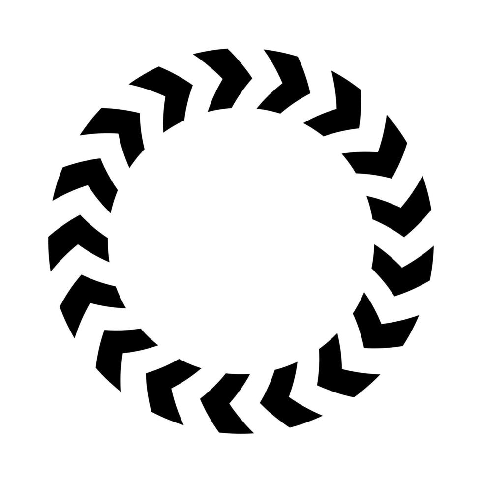Chevron circle arrow icon. Round arrow frame vector
