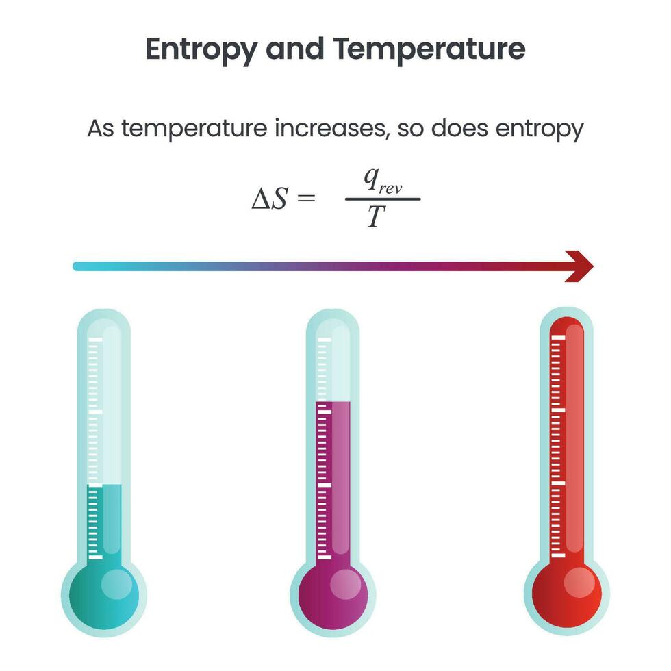 Entropy and Temperature science vector illustration graphic