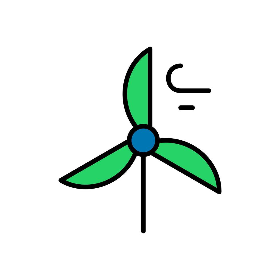 eco windmill fan turbine energy environmental icon outline fill vector