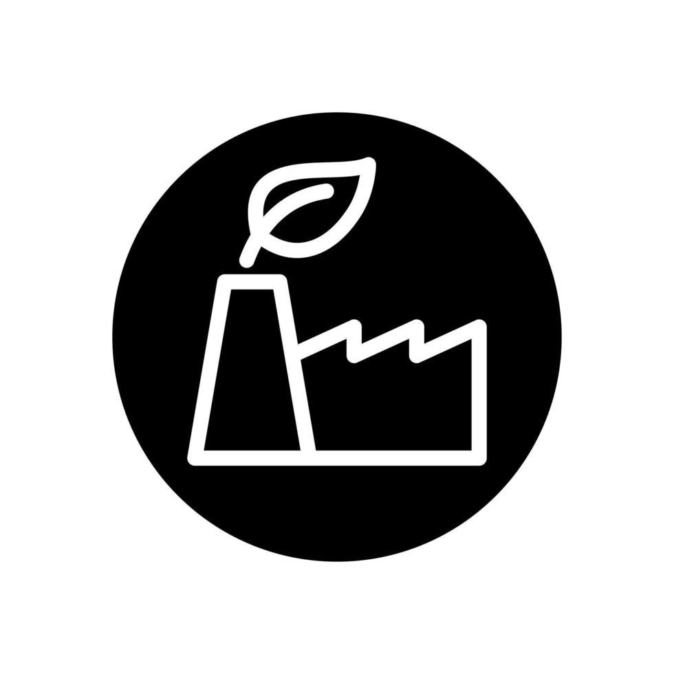 ecology green factory fabric industry environment white outline icon vector