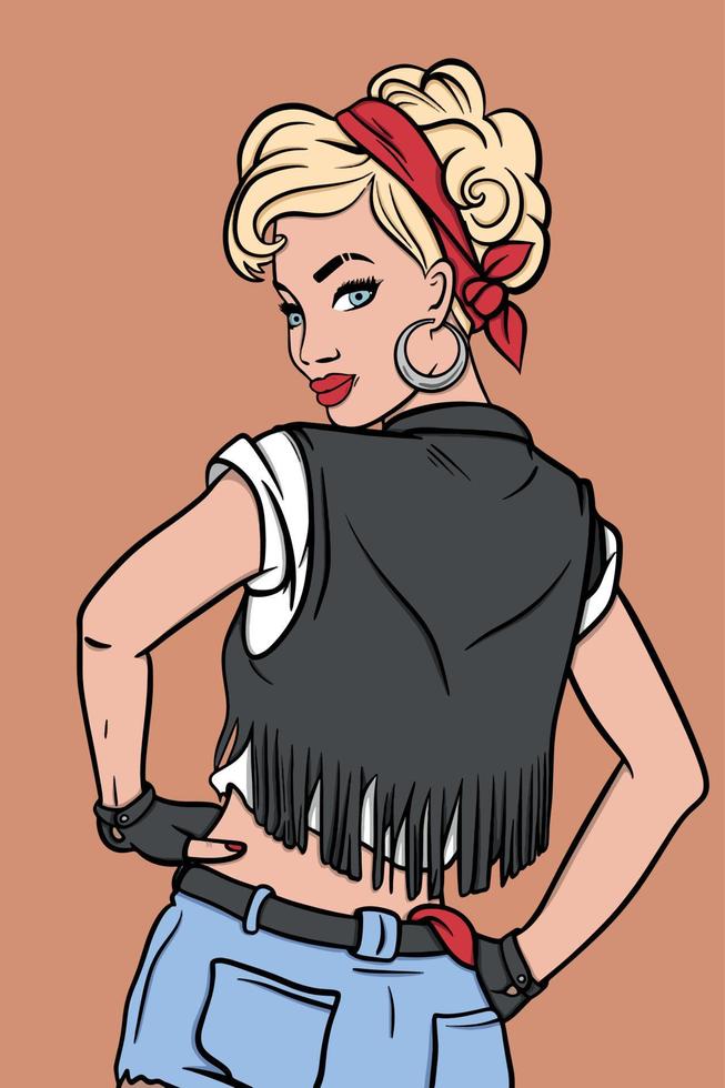 Illustration of pin up girl vector