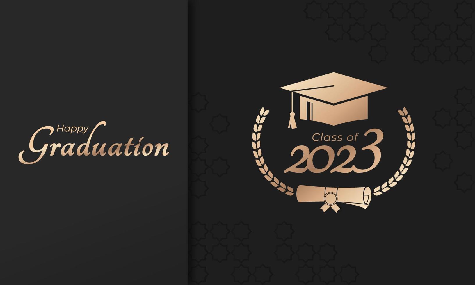 Class of 2023 Year Graduation of Decorate Congratulation with Laurel Wreath for School Graduates vector