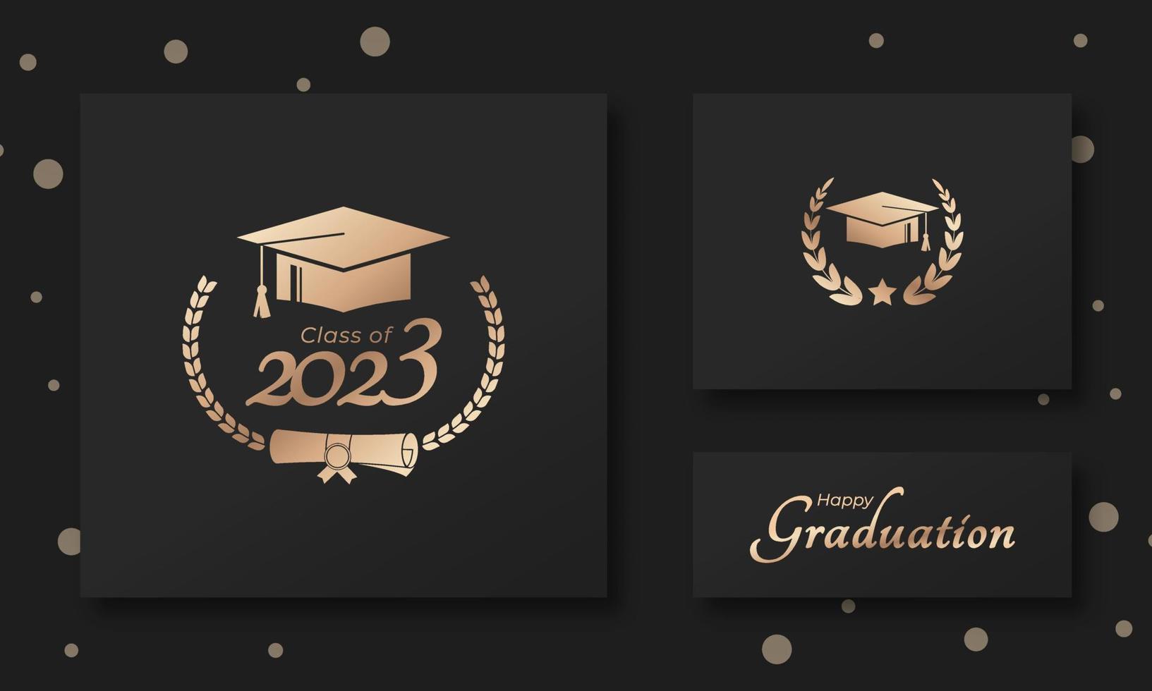 Class of 2023 Year Graduation of Decorate Congratulation with Laurel Wreath for School Graduates vector