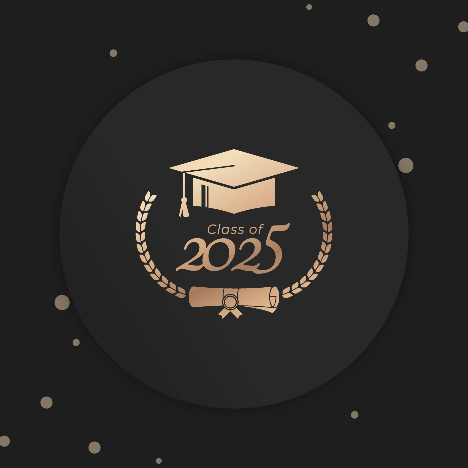 Class of 2025 Year Graduation of Decorate Congratulation with Laurel