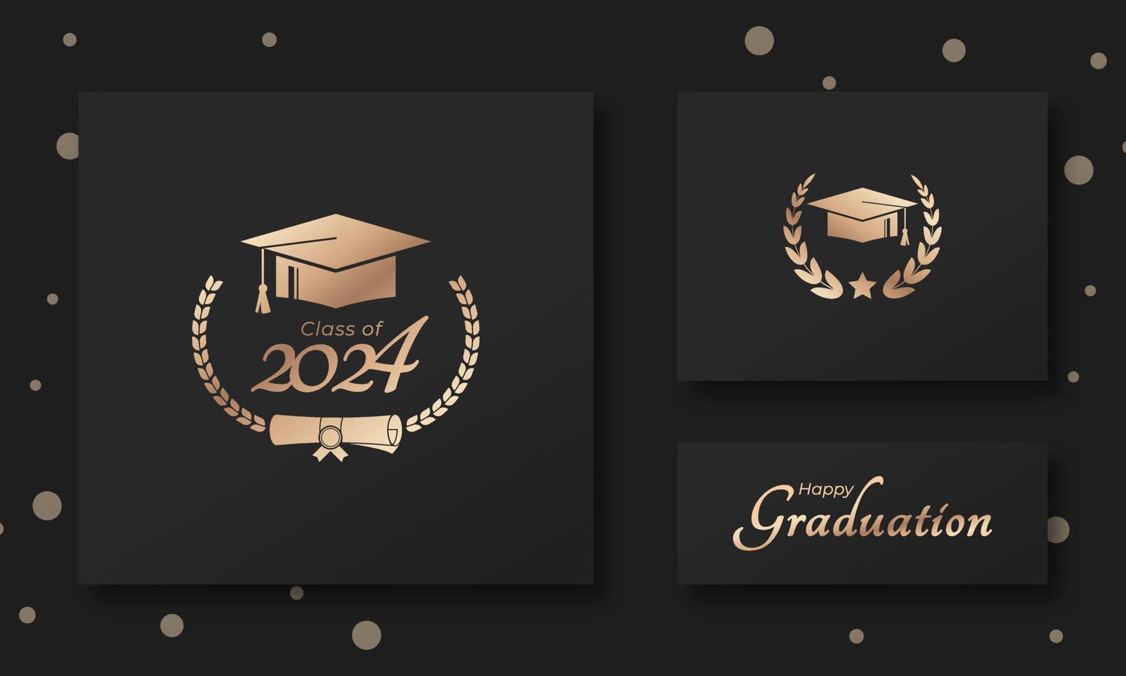 clase de 2024 año graduación de Decorar felicidades con laurel guirnalda para colegio graduados vector