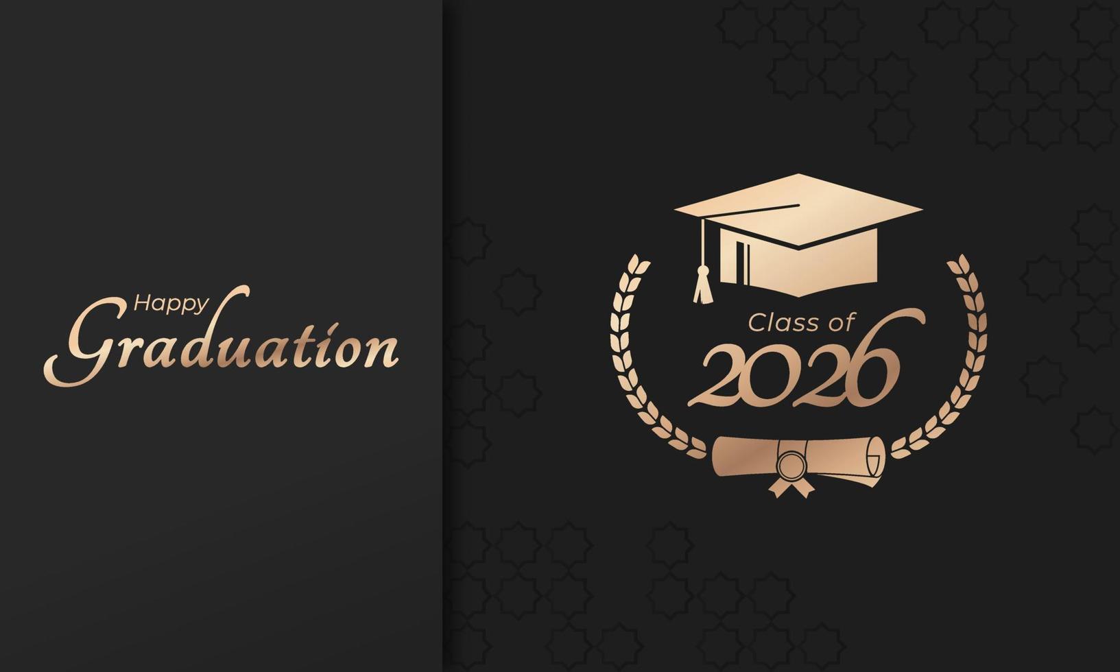 Class of 2026 Year Graduation of Decorate Congratulation with Laurel Wreath for School Graduates vector