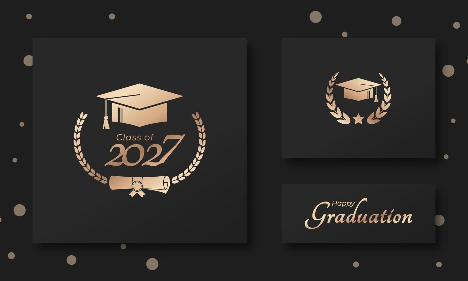 Class of 2027 Year Graduation of Decorate Congratulation with Laurel Wreath for School Graduates vector