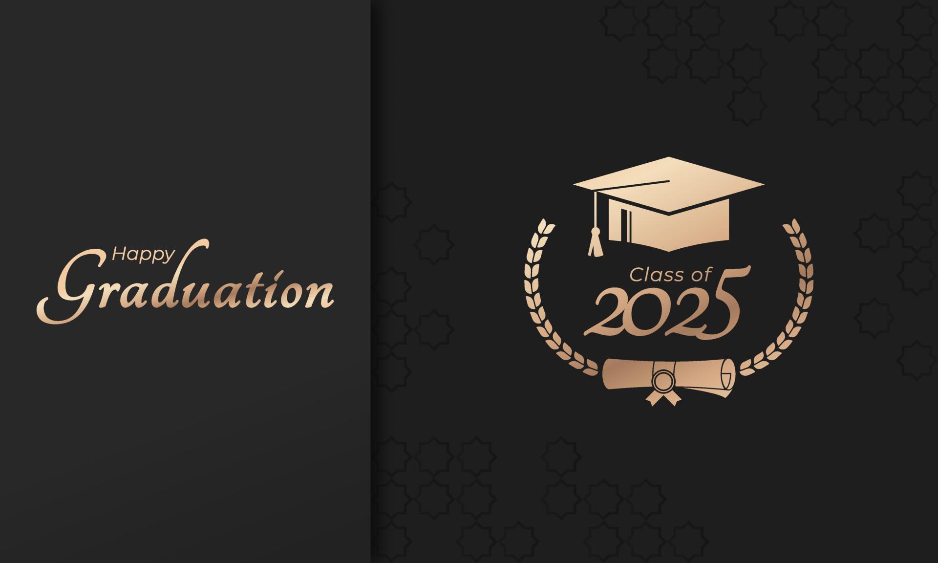 Class of 2025 Year Graduation of Decorate Congratulation with Laurel