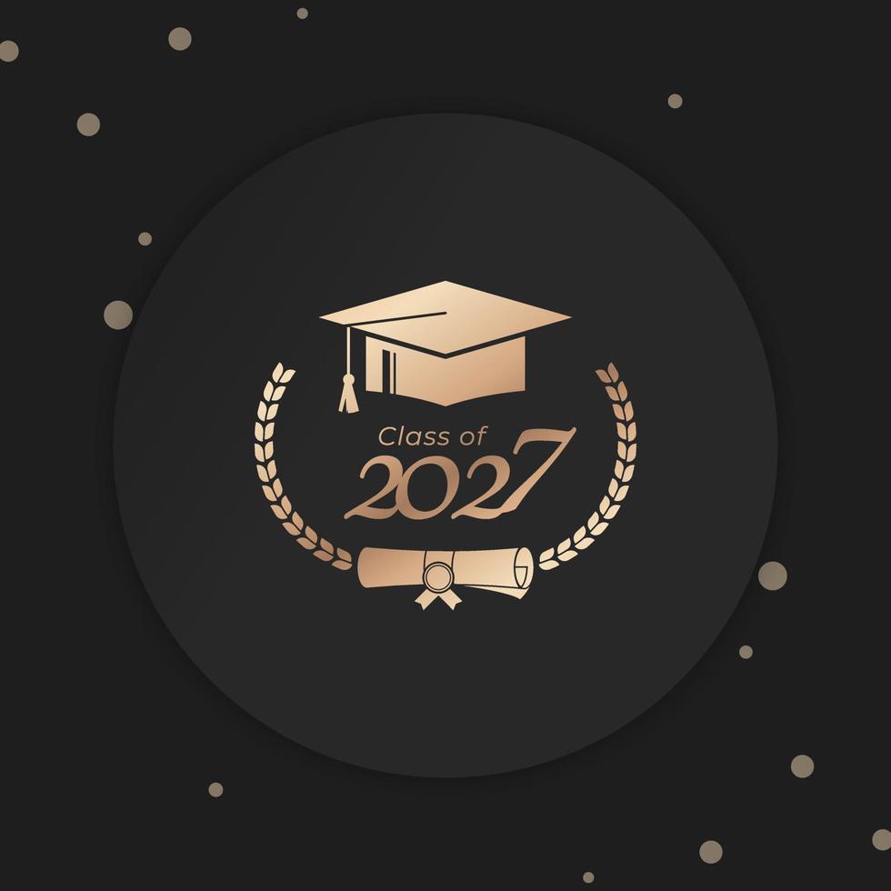 clase de 2027 año graduación de Decorar felicidades con laurel guirnalda para colegio graduados vector