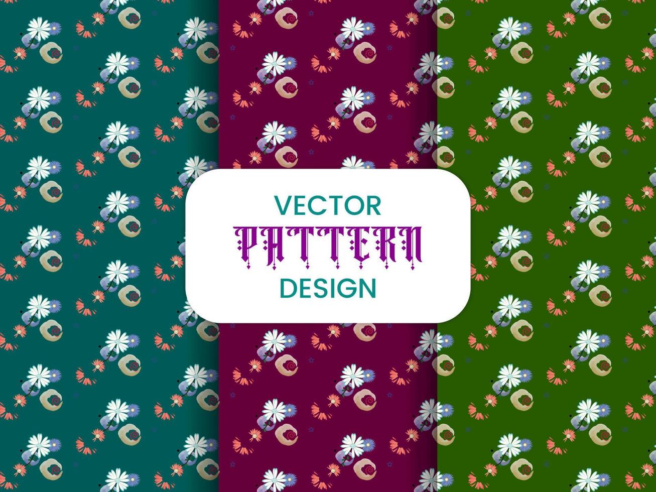 Pattern design vector, colorful floral pattern design vector