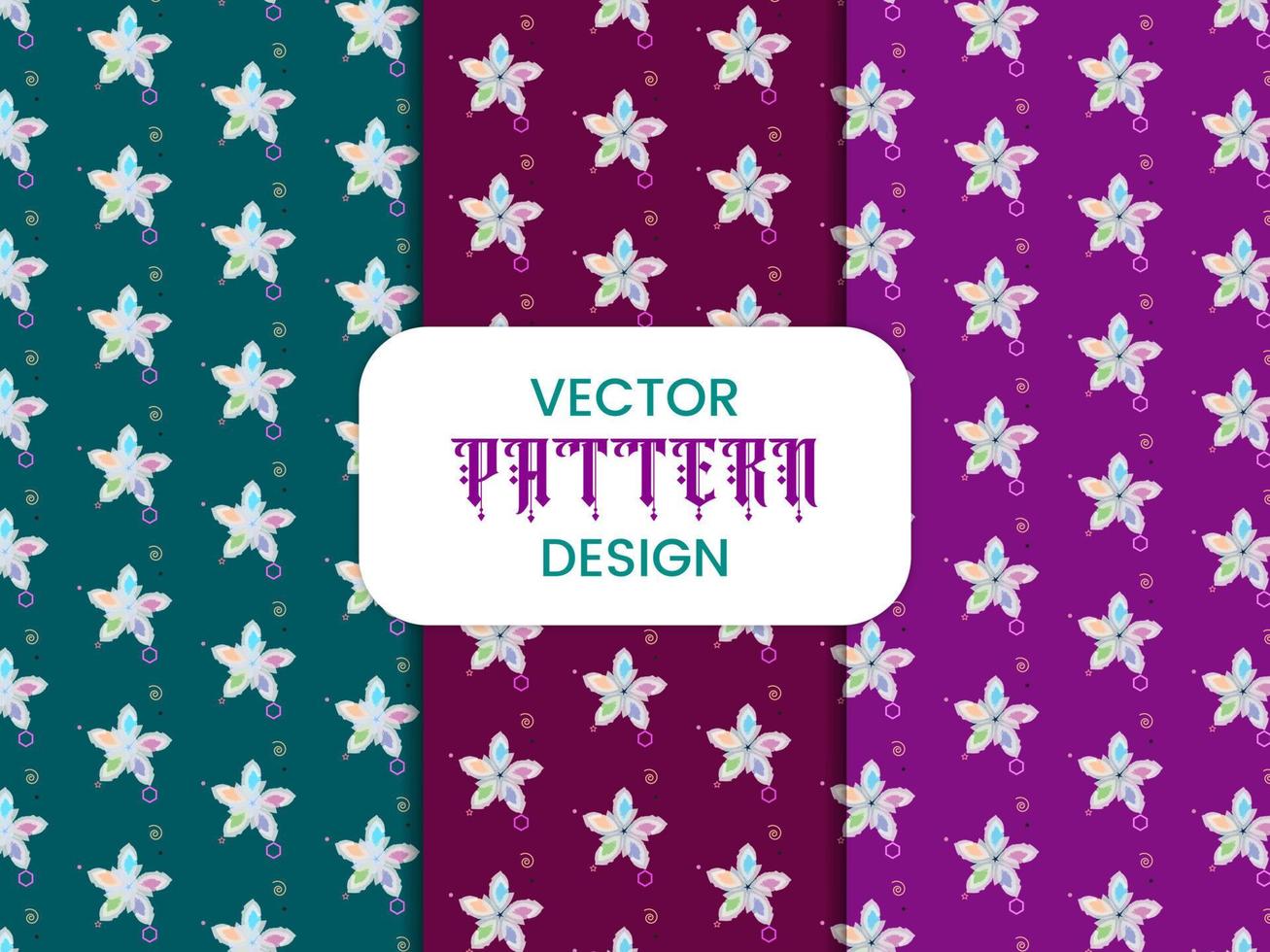 Pattern design vector, colorful floral pattern design vector