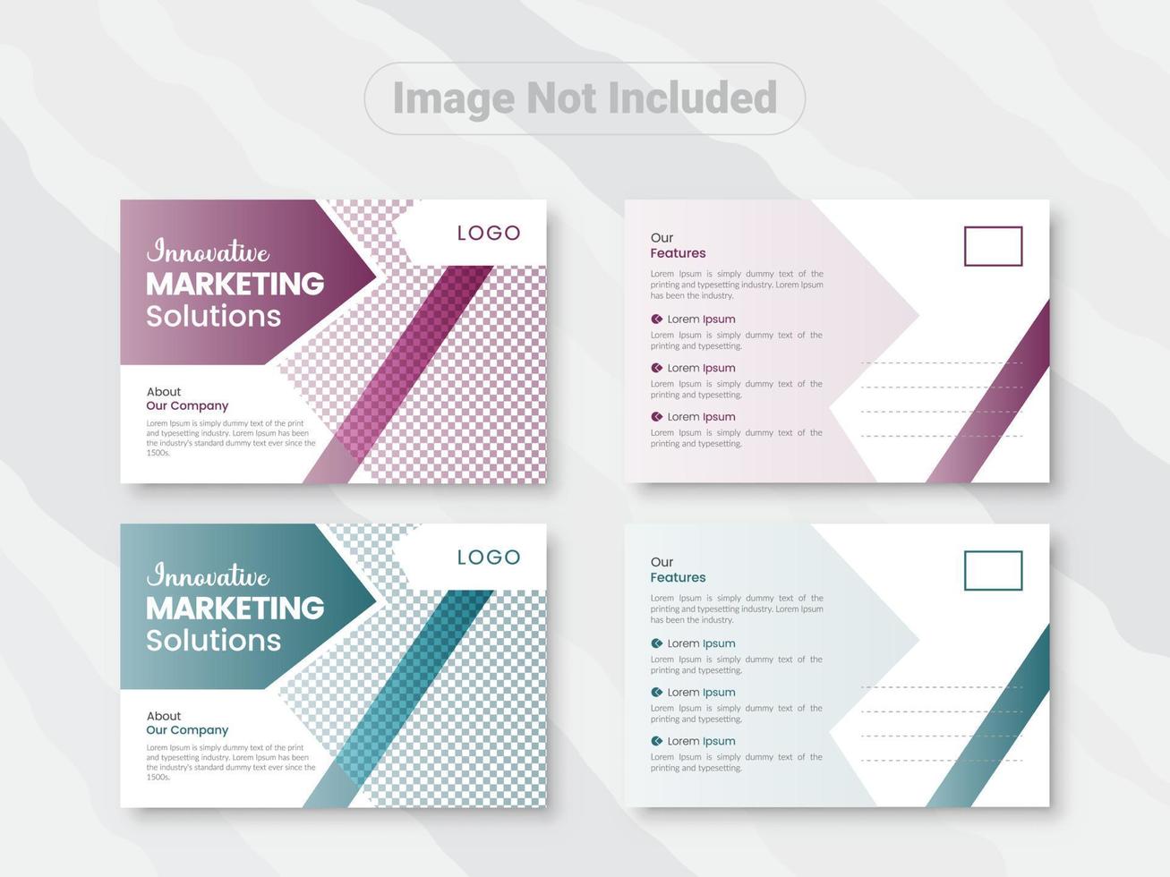 Corporate business postcard design template, double sided business postcard design, postcard design template in standard size vector