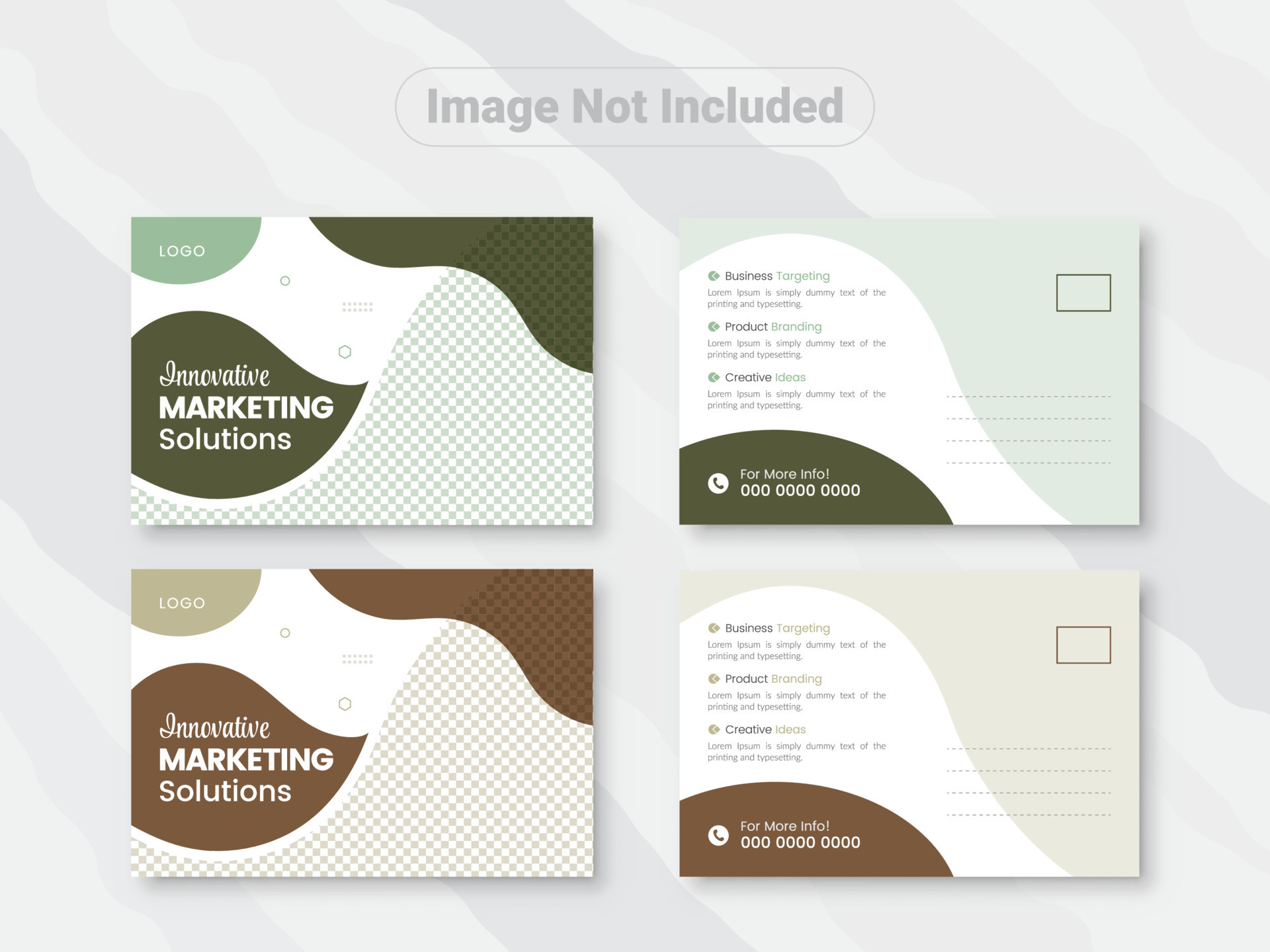 Corporate business postcard design template, double sided business