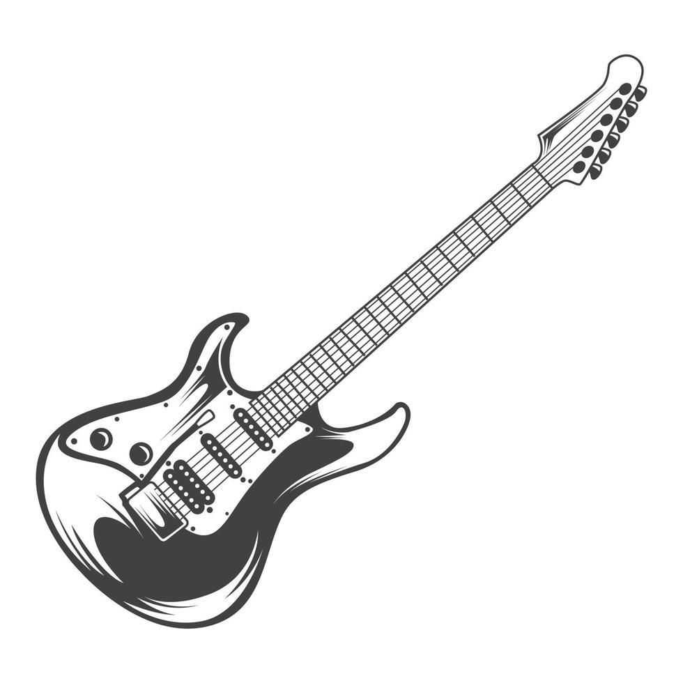 Retro electric guitar vector stock illustration