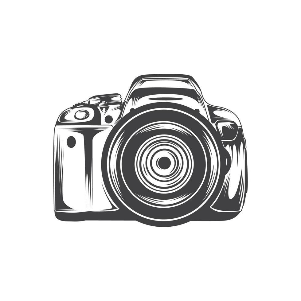 Retro DSLR camera vector stock illustration