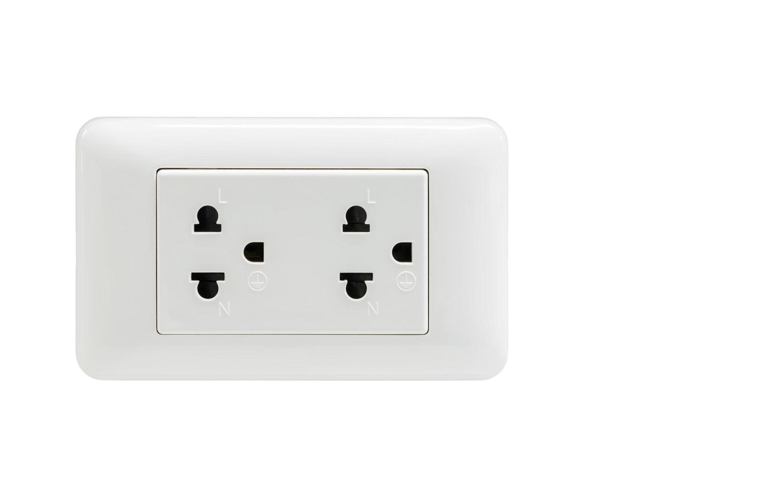 double plug socket isolated photo