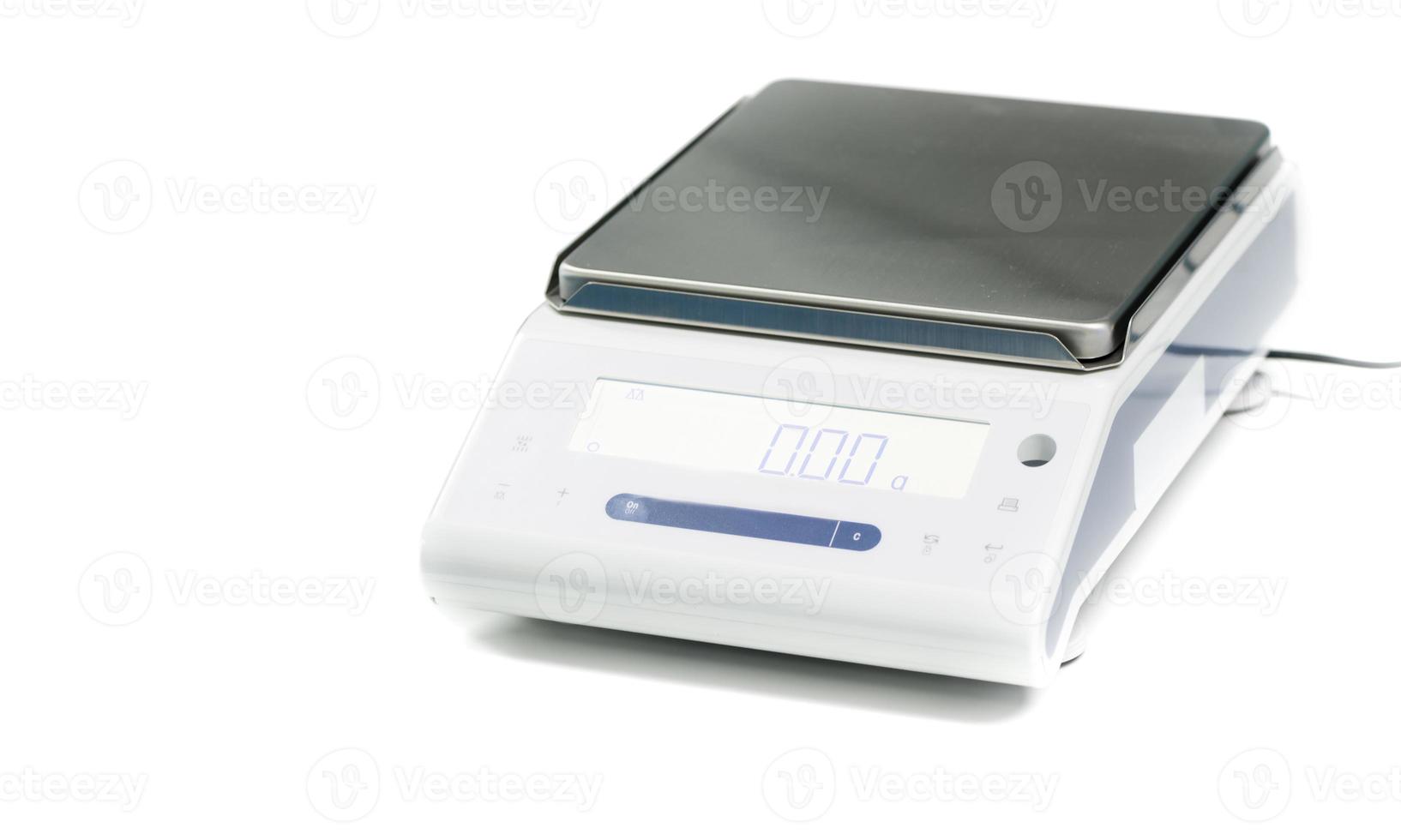 laboratory scale on a white background photo