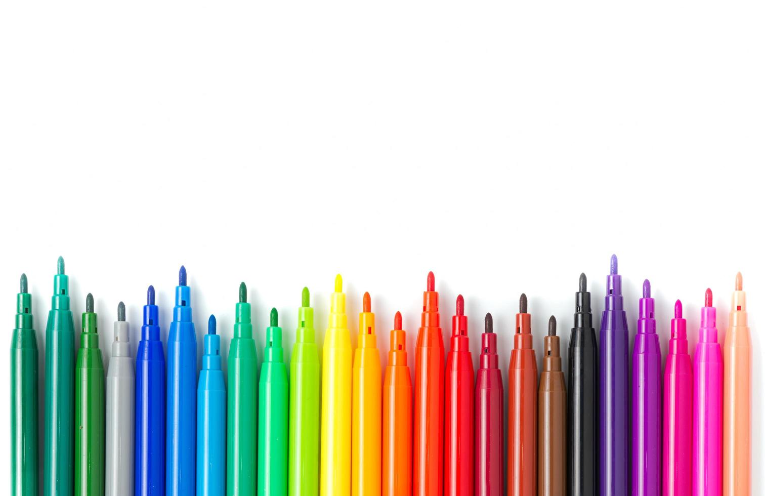 colorful of color pen isolated photo