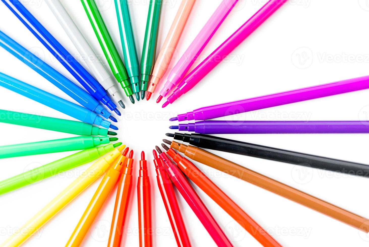 colorful of color pen isolated photo