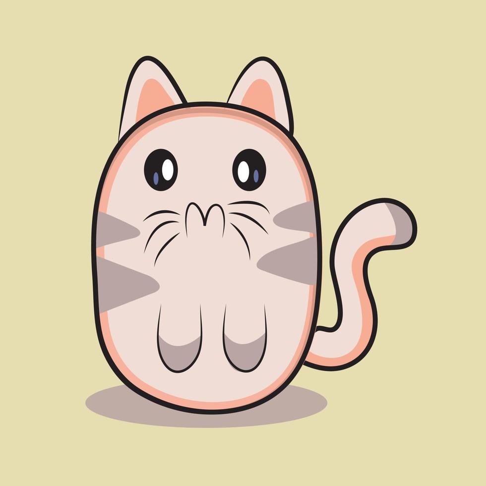 Draw vector banner cute cat on white for,greeting card,poster,cover,print,banner web.Doodle cartoon style.